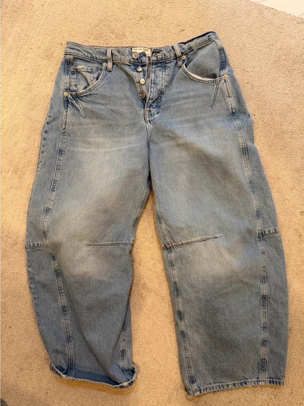 Free People Light Blue Relaxed Fit Women's Jeans